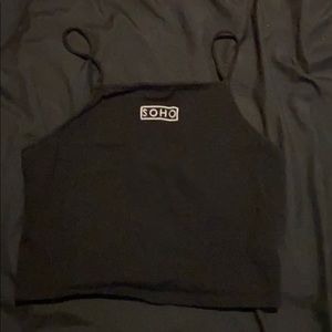 2/$10 Black Soho Cropped Tank Top